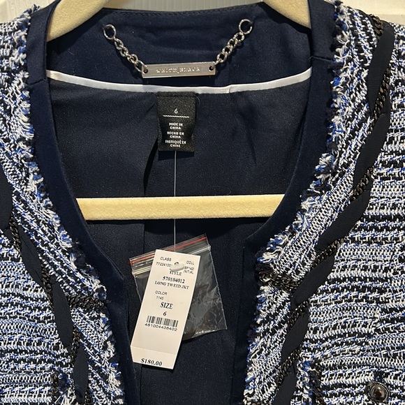 NWT - White House Black Market long tweed jacket - Picture 2 of 10